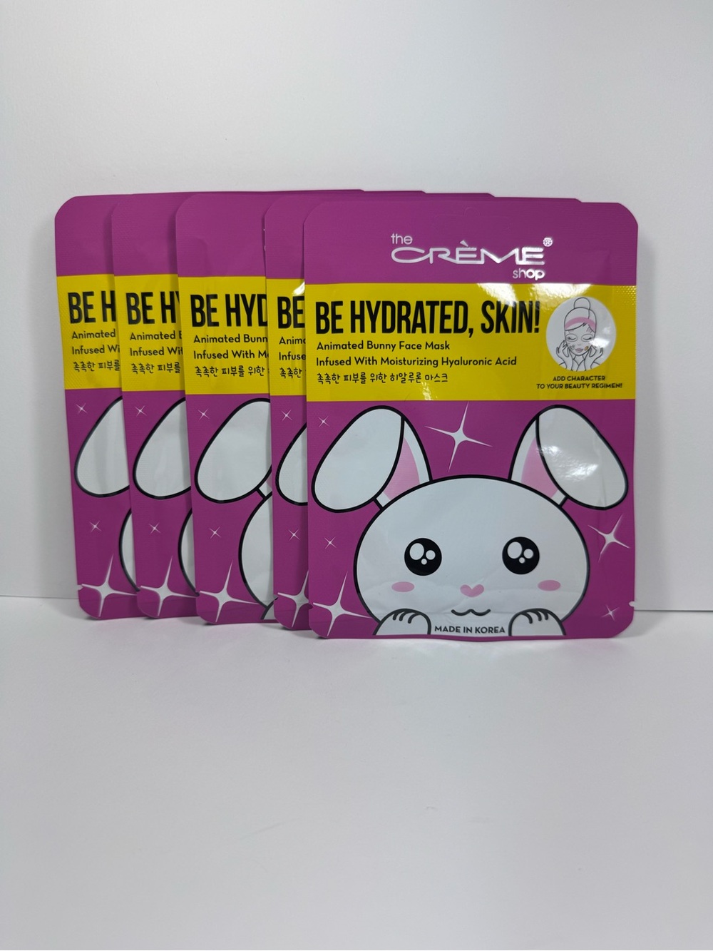 The Crème Shop Bunny Sheet Mask - Pink & White Set of 5 NEW